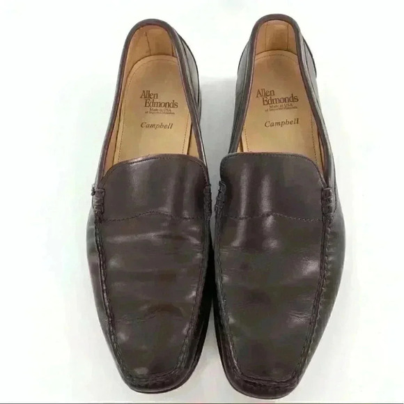Allen Edmonds Campbell mens loafers size 9.5 D brown leather slip on main image 12